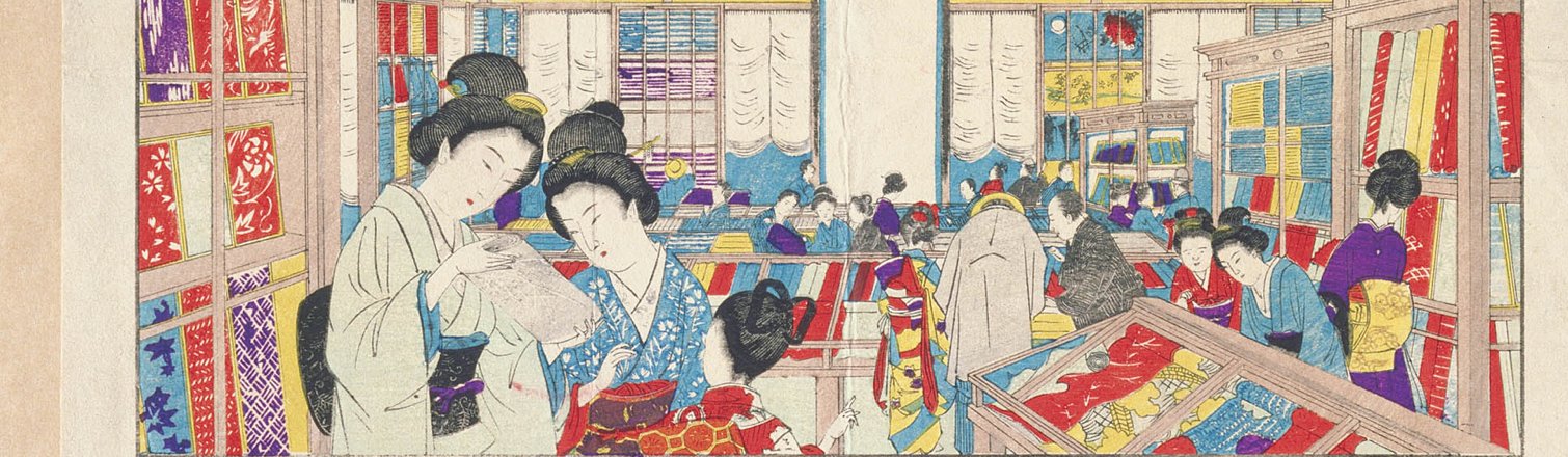 越後屋店内の陳列